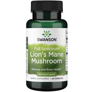 Swanson - Lion's Mane Muschroom 500mg - Vegan - 60 Caps. beschikbaar voor biedingen