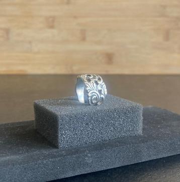 Silver plated handmade spoon ring - Forest beschikbaar voor biedingen