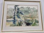 Hen Euverman - Rivier in boslandschap, Antiek en Kunst, Ophalen of Verzenden