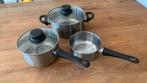 Pannenset 3-delig Ikea, Huis en Inrichting, Keuken | Potten en Pannen, Ophalen of Verzenden, Gebruikt, Rvs, Pannenset