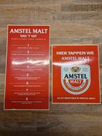 2 Amstel Malt Reclamestikker, Ophalen of Verzenden, Gebruikt, Reclamebord