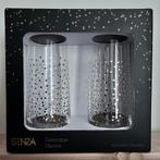 NIEUW - 2x Senza feest champagne glazen met gouden stippen, Nieuw, Ophalen of Verzenden, Overige stijlen, Glas