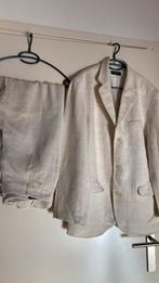 Mexx heren zomer kostuum trendy linnen kleur kiezel 50/52, Ophalen of Verzenden, Zo goed als nieuw, Maat 52/54 (L)