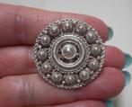 Zilveren antieke Zeeuwse knop broche nr.055, Verzenden, Minder dan 4 cm, Zo goed als nieuw, Zilver