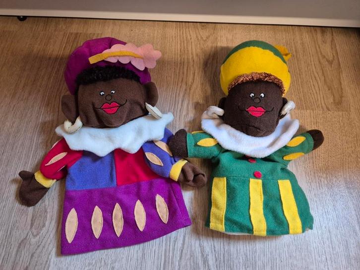 2x zwarte piet handpop 27 cm, Diversen, Sinterklaas, Ophalen of Verzenden