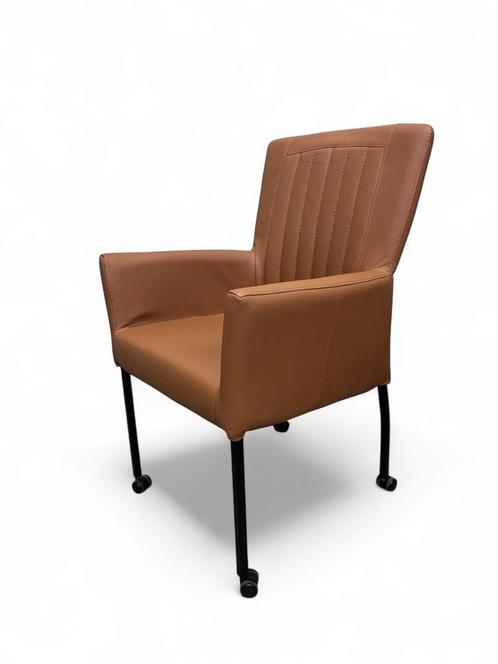 4 NIEUWE leren eetkamerstoelen in bruine kleur Toledo leer, Huis en Inrichting, Stoelen, Nieuw, Vijf, Zes of meer stoelen, Leer