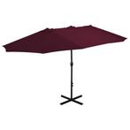 Parasol met aluminium paal 460x270 cm bordeauxrood, Nieuw, Waterdicht, Ophalen of Verzenden, Zweefparasol