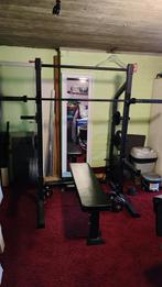 Powerrack incl stang, competition bench en gewichten, Ophalen, Gebruikt, Krachtstation