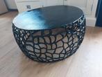 bijzettafel 25cm hoog, tafelblad 50cm ,zwart metaal, Minder dan 50 cm, 50 tot 100 cm, Rond, Ophalen of Verzenden