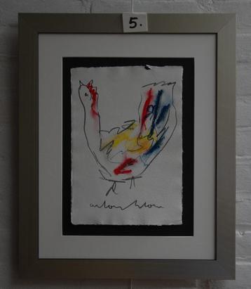 Anton Heyboer Schilderij kip nu 5 beschikbaar voor biedingen