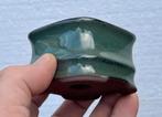 Bonsai pot Bamboe deel groen geglazuurd 7,4x7,2x4,5, Tuin en Terras, Bloempotten, Vierkant, Ophalen of Verzenden, Zo goed als nieuw