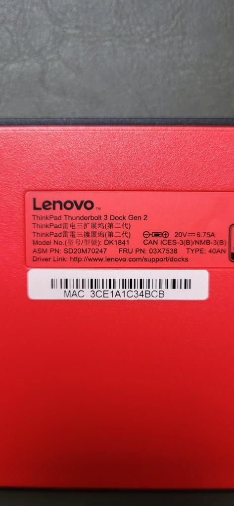 Lenovo Thinkpad Thunderbolt 3 Dock Gen 3, Computers en Software, Dockingstations, Gebruikt, Docking station, Laptop, Ophalen of Verzenden