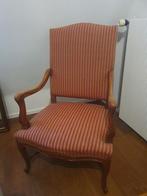 Antieke arm fauteuil met gestreept design, Ophalen