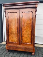 Antieke eiken mahonie biedermeier meidenkast kleding linnen, Huis en Inrichting, Ophalen, Eikenhout, 100 tot 150 cm, Zo goed als nieuw