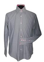 NIEUW CIRCLE OF GENTLEMEN overhemd, gestreept shirt, Mt. 40, Nieuw, CIRCLE OF GENTLEMEN, Grijs, Halswijdte 39/40 (M)