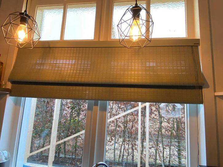 Houten rolgordijn Sunway lichtgroen 150x120, Huis en Inrichting, Stoffering | Gordijnen en Lamellen, Zo goed als nieuw, 100 tot 150 cm