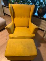 Gele fauteuil met voetenbank, Ophalen, Minder dan 50 cm, Gebruikt, Minder dan 75 cm