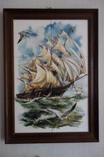 Tegelplateau met zeilboot, Antiek en Kunst, Ophalen of Verzenden