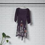 King Louie Jurk Maat M Paars Bloemenprint Vogel Midi, Maat 38/40 (M), Kl, Paars, Zo goed als nieuw