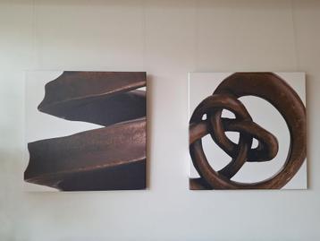 2x Canvas schilderij, 80 x 80 cm, Gekocht bij 'Bo Concept' beschikbaar voor biedingen
