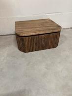 Japandi bruin hangende nachtkast met beugel 40cm, Info@savoireinteriors.com, Minder dan 45 cm, Ophalen of Verzenden, Zo goed als nieuw