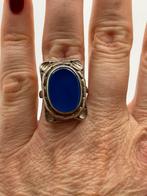 Z366 Prachtige zilveren ring blauwe steen maat 17, Sieraden, Tassen en Uiterlijk, Antieke sieraden, Ophalen of Verzenden, Zilver