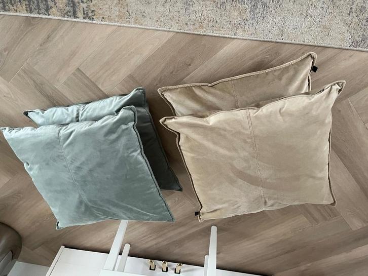 Set sierkussens als nieuw, veloursachtig, Huis en Inrichting, Woonaccessoires | Kussens, Zo goed als nieuw, Overige kleuren, Overige vormen