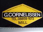 sticker G. Cornelissen mill logo landbouw werktuigen, Verzamelen, Verzenden, Zo goed als nieuw, Bedrijf of Vereniging