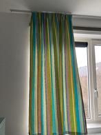 Gestreepte gordijnen groen/blauw/lila, Ophalen, Gebruikt, 50 tot 100 cm, Fleurig