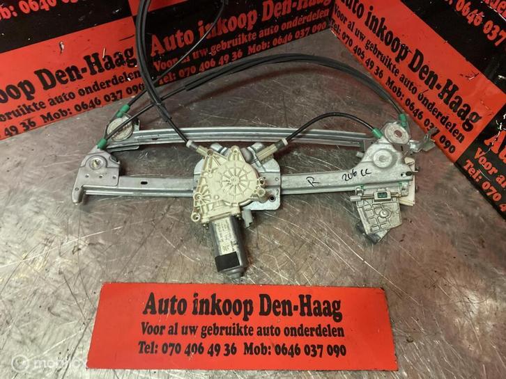 Peugeot 206 CC ('00-'07) Raammechanisme Rechtsvoor, Auto-onderdelen, Ruiten en Toebehoren, Peugeot, Gebruikt, Ophalen of Verzenden
