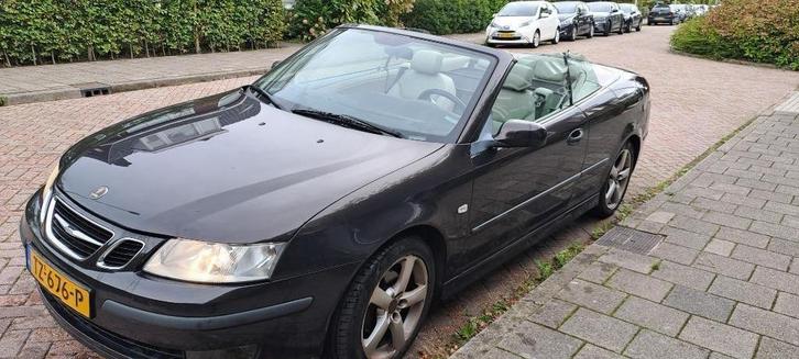 Saab 9-3 1.8 T Cabrio 2005 Zwart, Auto's, Saab, Particulier, Saab 9-3, ABS, Airbags, Airconditioning, Alarm, Boordcomputer, Centrale vergrendeling