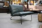 Luxe fauteuil EARL Jess Design metaal & leer Luxor Navy Blue, Huis en Inrichting, Fauteuils, Ophalen, Zo goed als nieuw, 50 tot 75 cm