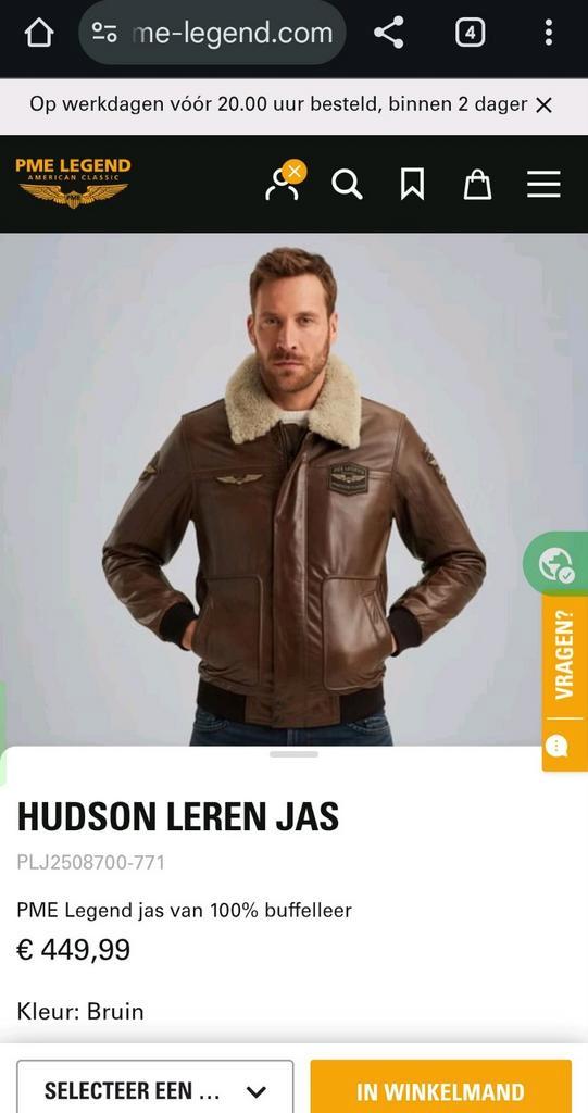 PME Legend Hudson pilotenjack
Maat L van buffelleer, Kleding | Heren, Jassen | Winter, Nieuw, Maat 52/54 (L), Bruin, Ophalen of Verzenden
