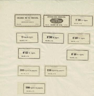 196 x Tabak belasting labels , geplakt op albumbladen  beschikbaar voor biedingen