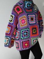 NIEUW gehaakte trui granny square uniek multi color one size, Kleding | Dames, Nieuw, Ophalen of Verzenden, Paars