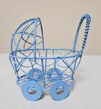 kinderwagen miniatuur deco blauw babykamer mini babyshower, Nieuw, Cadeautjes, Ophalen of Verzenden