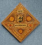 Handgemaakt houten wandbord Wilderswil 1979, Ophalen of Verzenden