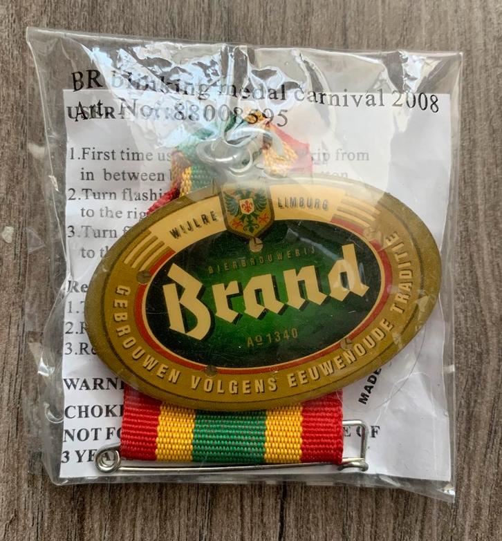 Brand Bier (Carnaval) Medaille, Verzamelen, Biermerken, Ophalen of Verzenden