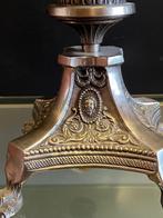 Groot Windlicht met Voet 43cm Craquelé Glas, Ophalen, 25 tot 50 cm, Zo goed als nieuw, Metaal