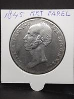 Rijksdaalder 1845 Koning Willem II met parel op de band, Zilver, Ophalen of Verzenden, Losse munt, 2½ gulden