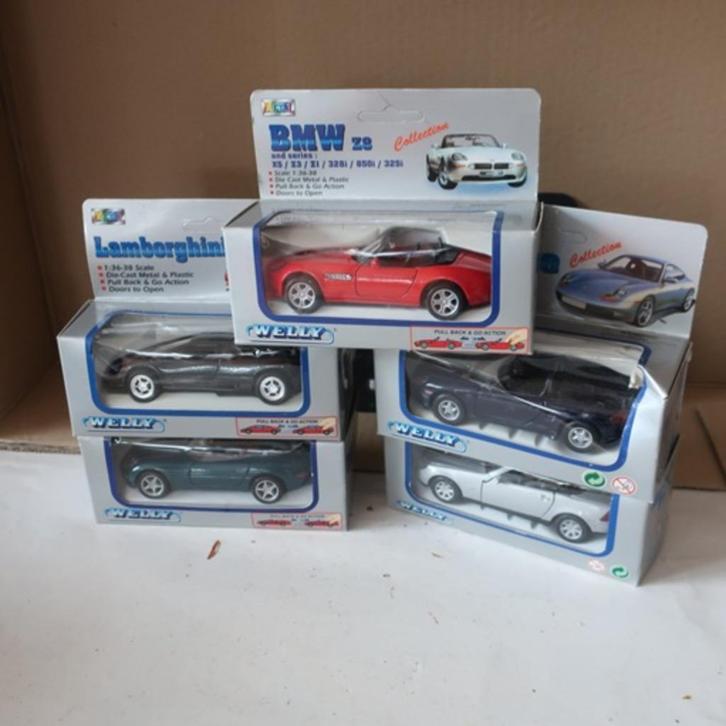Mercedes SLK BMW Z8 Countach Jaguar Welly SET PRIJS, Hobby en Vrije tijd, Modelauto's | 1:32, Zo goed als nieuw, Auto, Overige merken