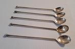 Antieke lange cocktail dessert ijs lepels verzilverd eikels, Antiek en Kunst, Verzenden