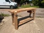 Timmermanswerkbank of industriële houten werkbank sidetable