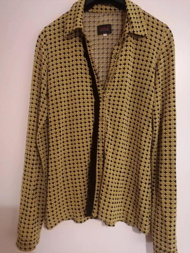 Avoca mooie blouse van travelstof/ maat 3=40, Kleding | Dames, Blouses en Tunieken, Zo goed als nieuw, Maat 38/40 (M), Geel, Verzenden