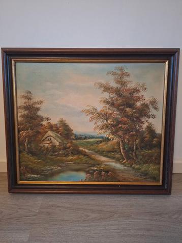 Schilderij met Gouden Lijst - Landschap beschikbaar voor biedingen