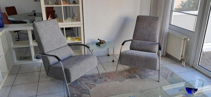 Harvink  fauteuil Mirakel 2 stuks, Huis en Inrichting, Fauteuils, Zo goed als nieuw, Metaal, Stof, Overige materialen, 50 tot 75 cm