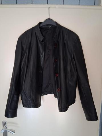 Supernet, zwart echt lederen jasje (maat 40) beschikbaar voor biedingen