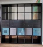 Kallax ikea vakkenkast/wandkast/boekenkast zwartbruin, Ophalen, Overige materialen, Gebruikt, 150 tot 200 cm