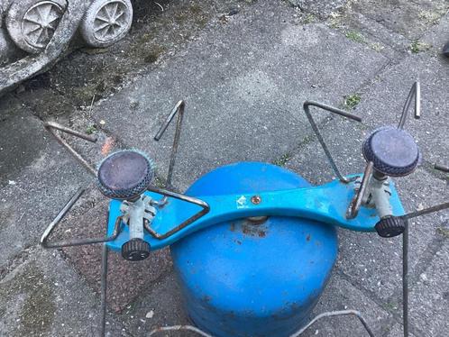 Twee pits campinggaz + 907 gasfles, Caravans en Kamperen, Kampeeraccessoires, Zo goed als nieuw, Ophalen