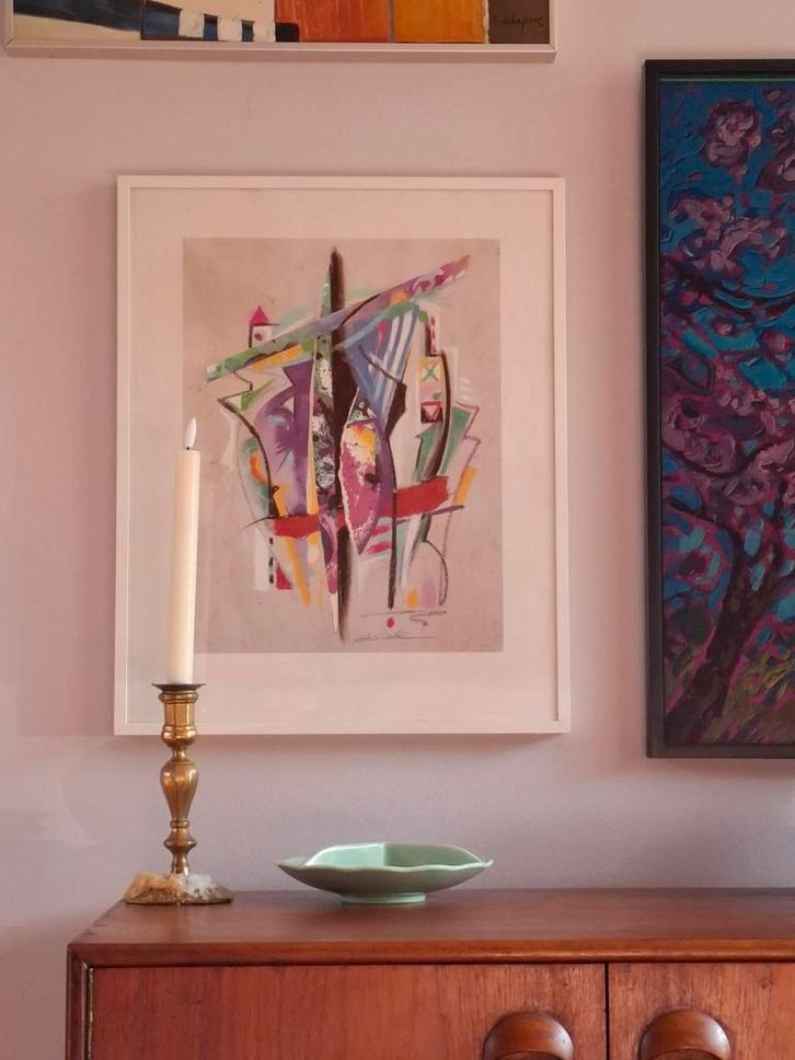 A.A. Gockel Print - Avant Art, Ingelijst, Antiek en Kunst, Kunst | Schilderijen | Abstract, Ophalen of Verzenden